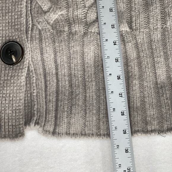 Eddie Bauer Women’s Cable Knit Long Button Cardigan Sweater Beige Alpaca Wool M - Picture 9 of 12